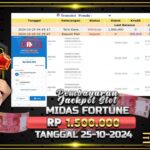 BUKTI JACKPOT SLOT MIDAS FORTUNE TERPERCAYA DI INDONESIA TGL 25-10-2024