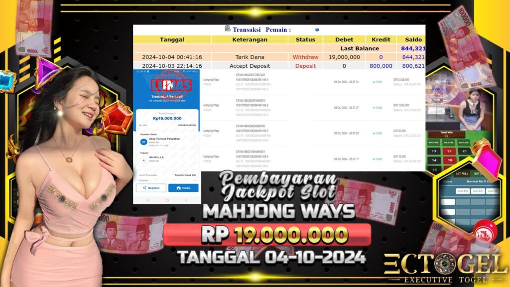 BUKTI JACKPOT SLOT MAHJONG WAYS TERPERCAYA DI INDONESIA TGL 04-10-2024