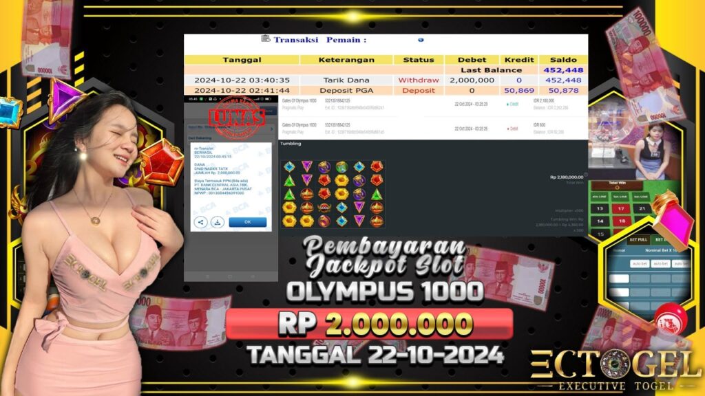 BUKTI JACKPOT SLOT GATES OF OLYMPUS 1000 TERPERCAYA DI INDONESIA TGL 22-10-2024