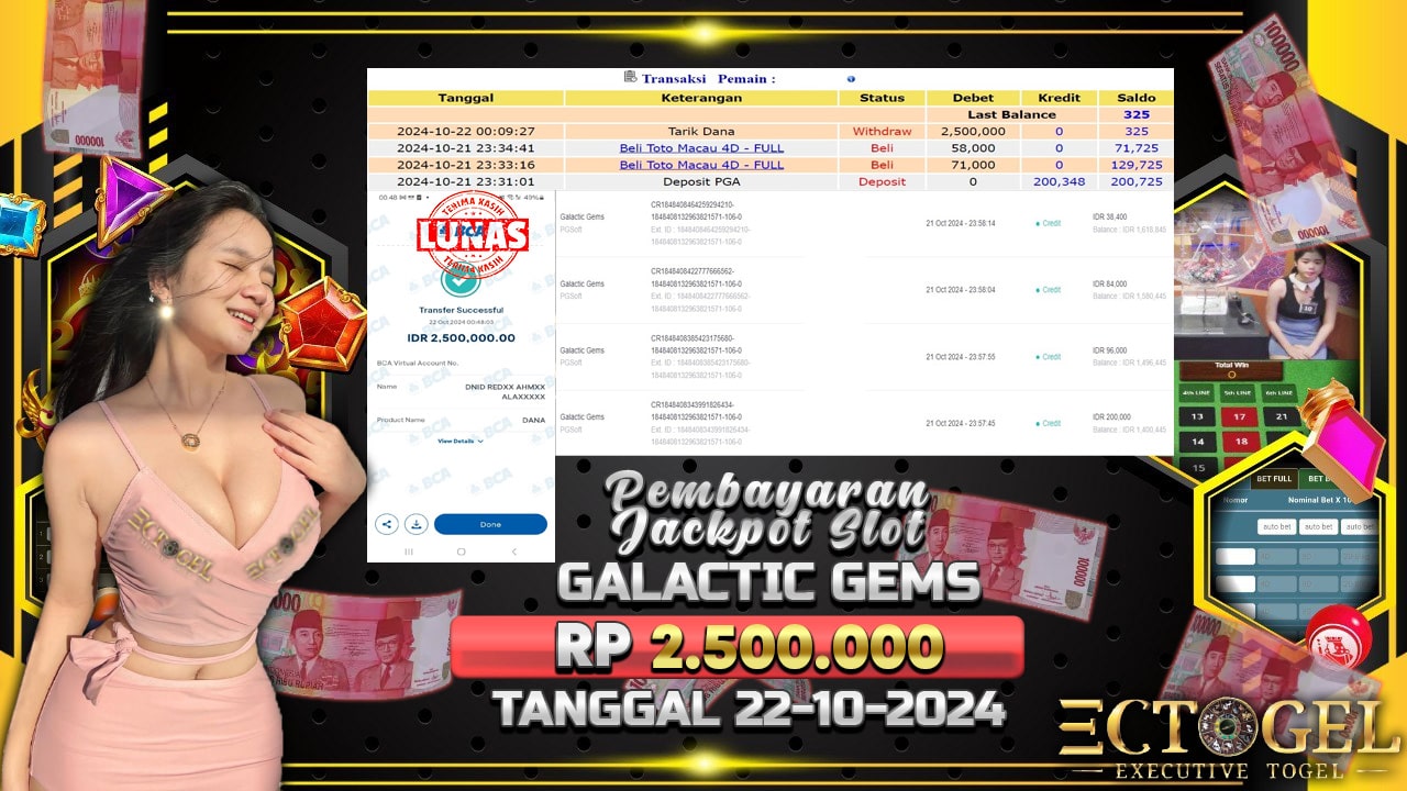 BUKTI JACKPOT SLOT GALACTIC GEMS TERPERCAYA DI INDONESIA TGL 22-10-2024