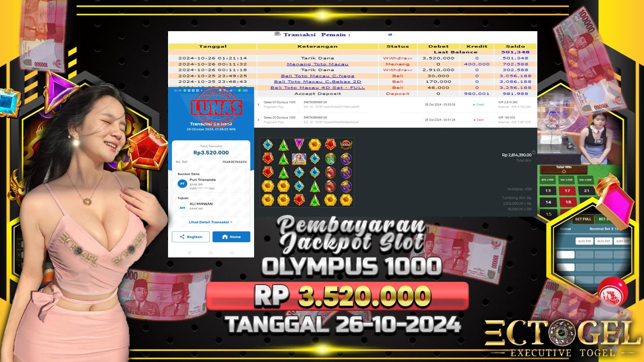 BUKTI JACKPOT SLOT GATES OF OLYMPUS 1000 TERPERCAYA DI INDONESIA TGL 26-10-2024