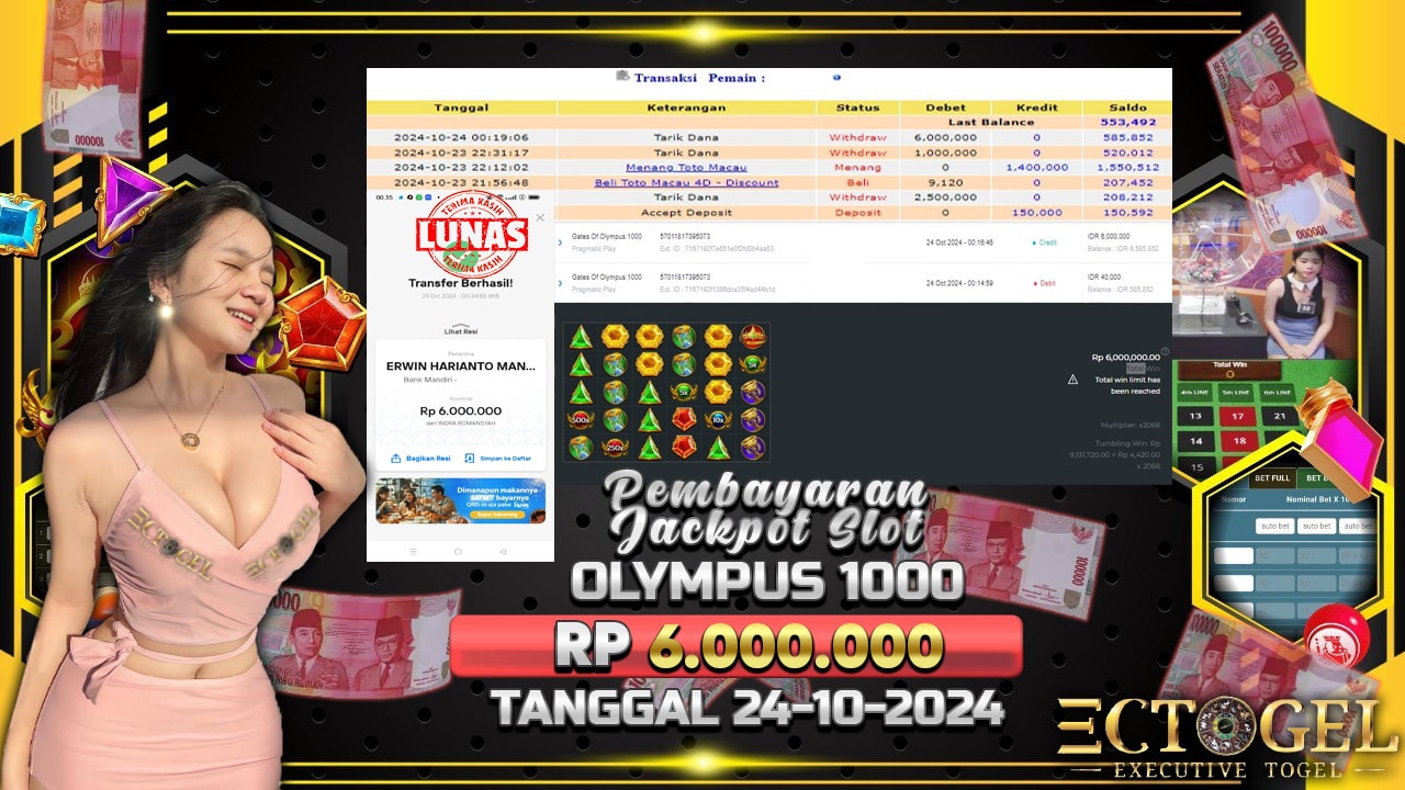 BUKTI JACKPOT SLOT GATES OF OLYMPUS 1000 TERPERCAYA DI INDONESIA TGL 24-10-2024