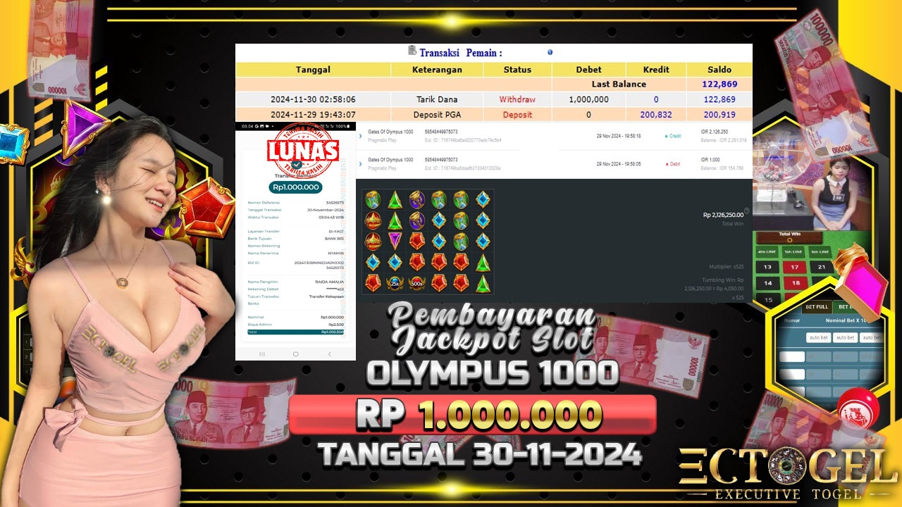 BUKTI JACKPOT SLOT GATES OF OLYMPUS 1000 TERPERCAYA DI INDONESIA TGL 30-11-2024