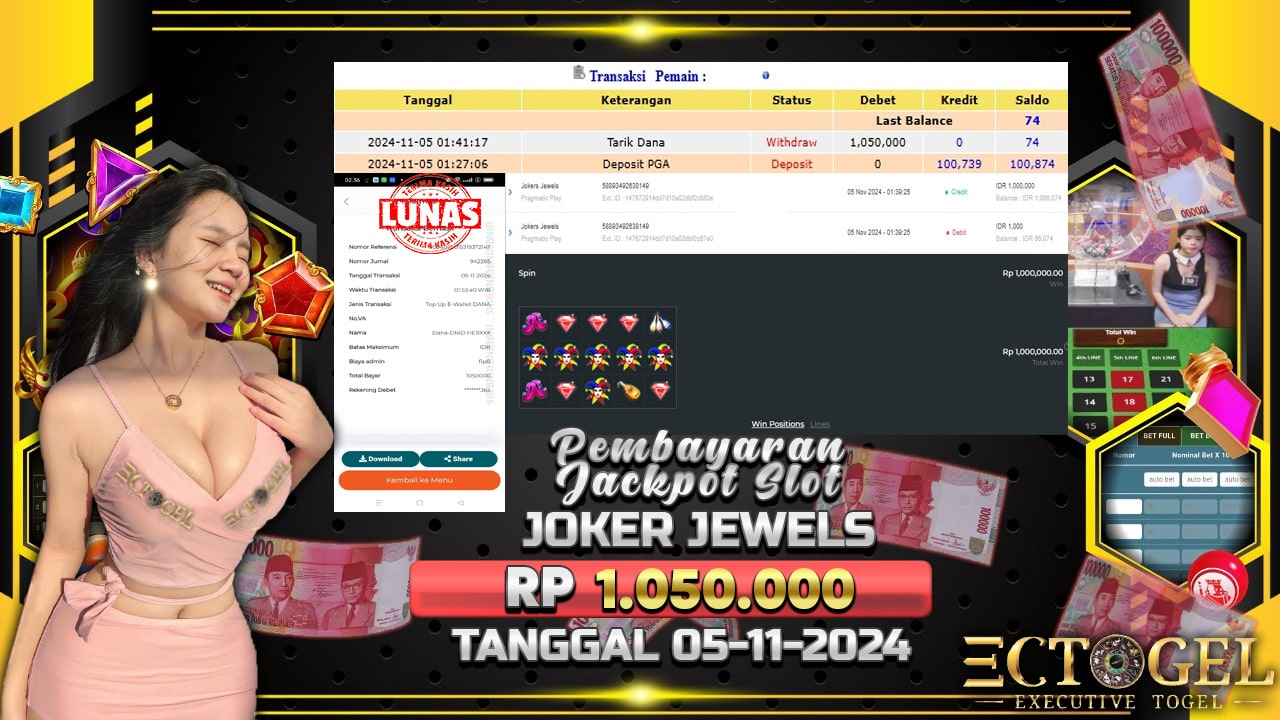 BUKTI JACKPOT SLOT JOKER JEWELS TERPERCAYA DI INDONESIA TGL 05-11-2024