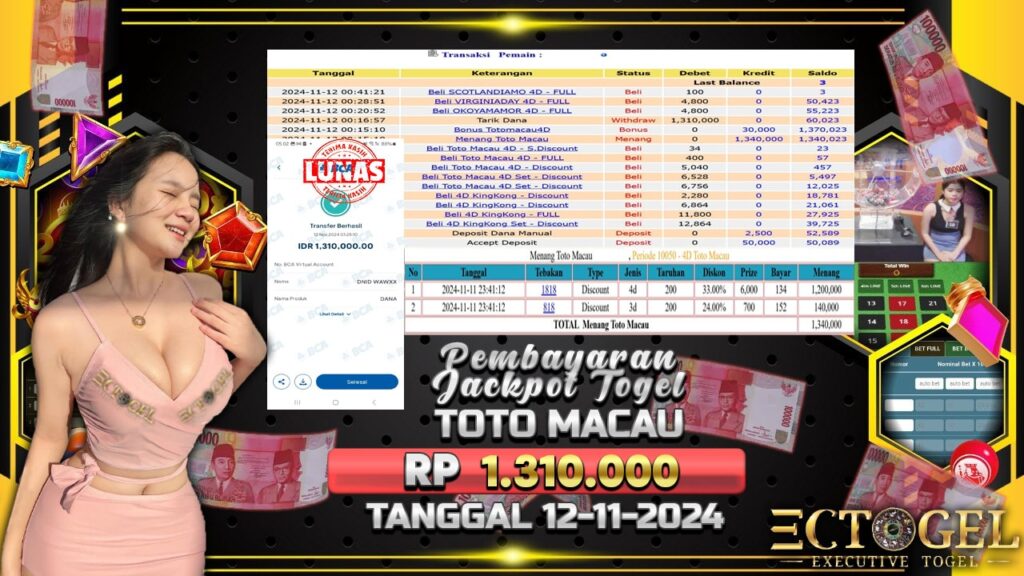 BUKTI JACKPOT TOGEL TOTO MACAU TERPERCAYA DI INDONESIA TGL 12-11-2024