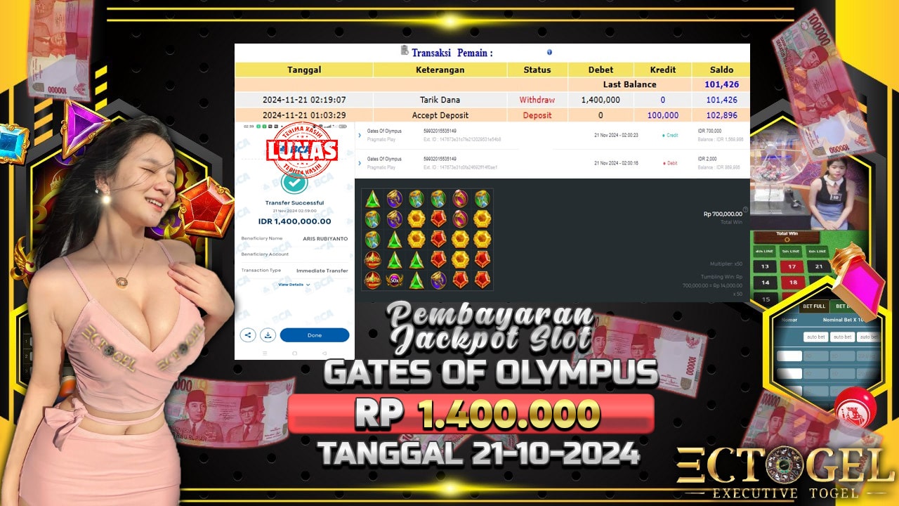 BUKTI JACKPOT SLOT GATES OF OLYMPUS TERPERCAYA DI INDONESIA TGL 21-11-2024