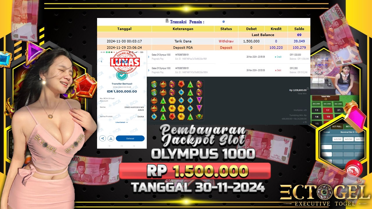 BUKTI JACKPOT SLOT GATES OF OLYMPUS 1000 TERPERCAYA DI INDONESIA TGL 30-11-2024