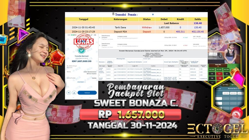 BUKTI JACKPOT SWEET BONANZA CANDYLAND TERPERCAYA DI INDONESIA TGL 30-11-2024