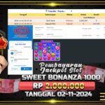 BUKTI JACKPOT SLOT SWEET BONANZA 1000 TERPERCAYA DI INDONESIA TGL 02-11-2024