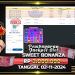 BUKTI JACKPOT SLOT SWEET BONANZA 1000 TERPERCAYA DI INDONESIA TGL 02-11-2024