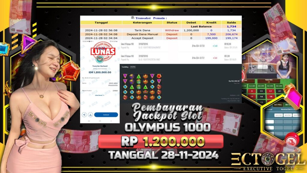 BUKTI JACKPOT SLOT GATES OF OLYMPUS 1000 TERPERCAYA DI INDONESIA TGL 28-11-2024